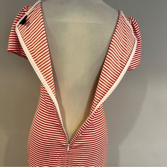 Ann Taylor Striped Red and White short sleeve mini casual Dress - Picture 7 of 13